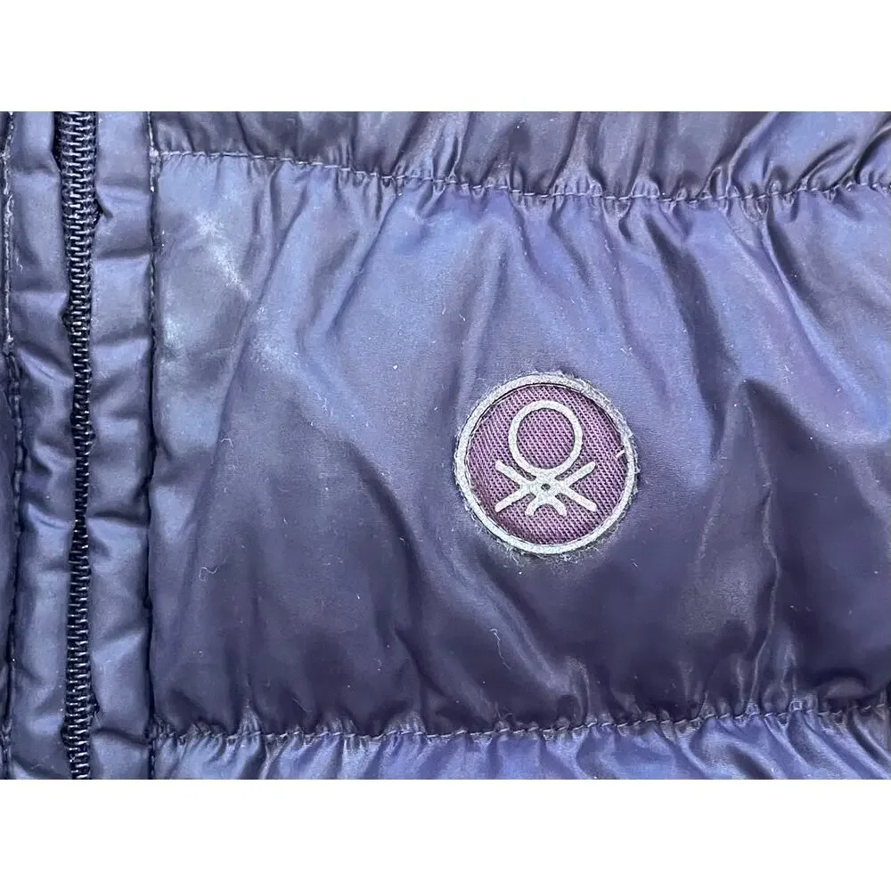 United Colors of Benetton Child's Navy Blue Puffer Coat, Hood, Unisex 18-24 Mo.
